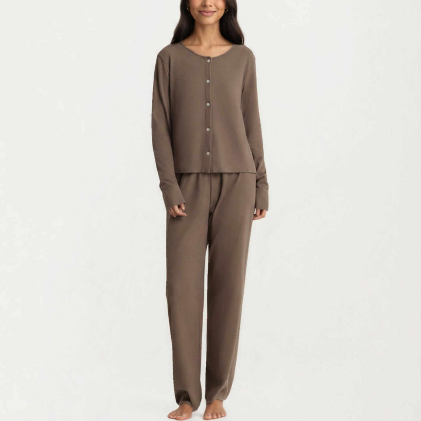 Anna-Kaci Women's 2-Piece Set Soft Knit Lounge Pants and Button-Up Cardigan with Tank Top