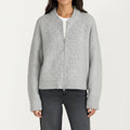 Anna-Kaci Women's Zip Front Rib Knit Pullover Top with Structured Cuffs and Textured Hem for a Clean Modern Finish