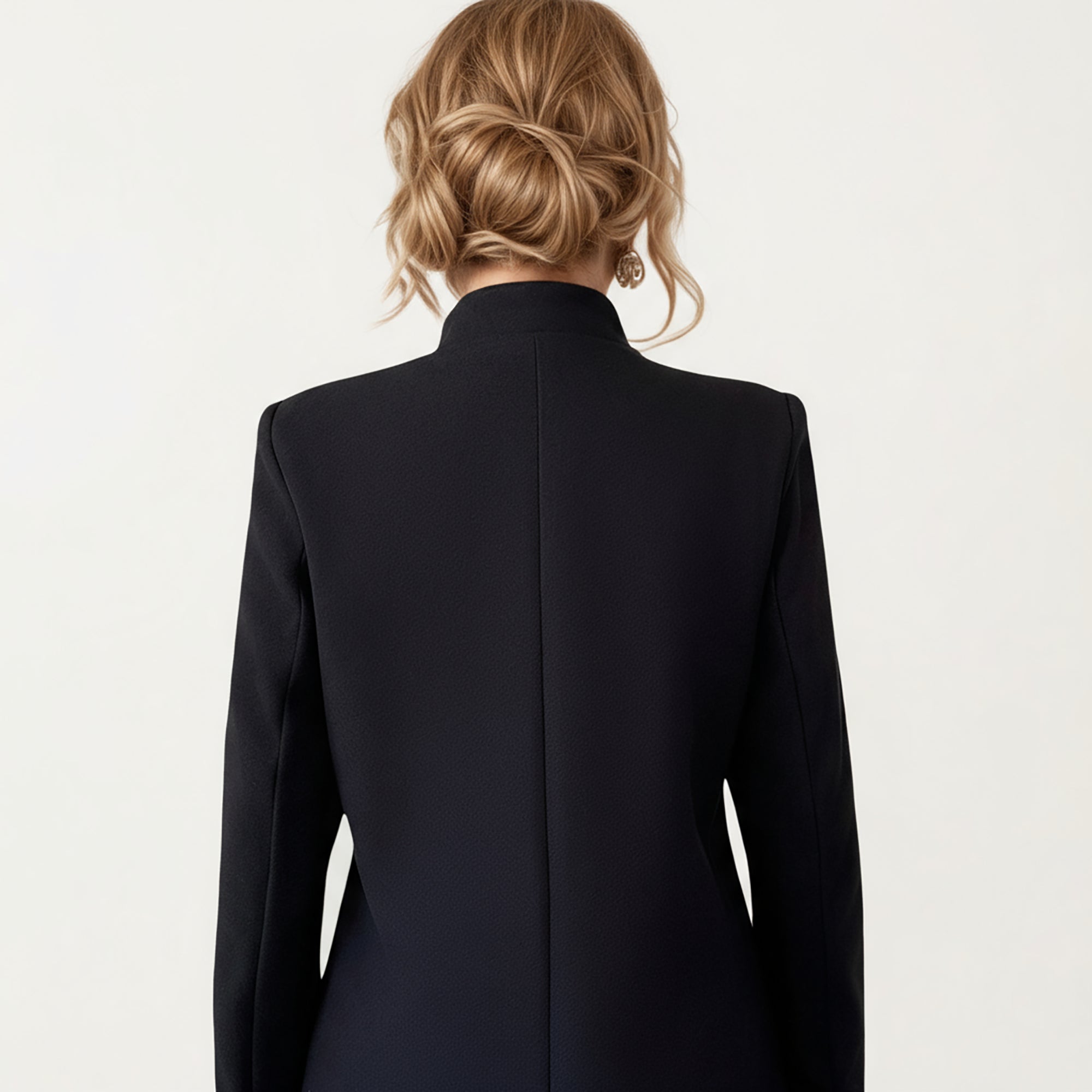 Anna-Kaci Women¡¯s Long Sleeve Button Front Coat with Structured Stand Collar, Clean Panel Lines, and Tailored A-Line Shape