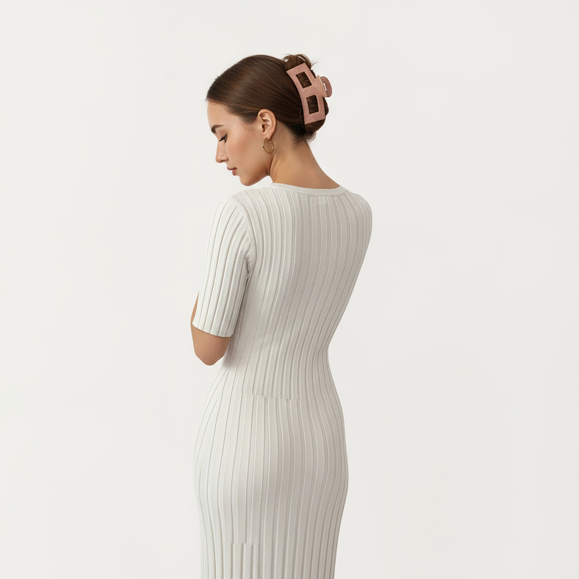Anna-Kaci Women¡¯s Short Sleeve Ribbed Knit Maxi Dress with Fitted Contouring Silhouette and Vertical Textured Detailing