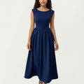 Anna-Kaci Women¡¯s Sleeveless Fit and Flare Maxi Dress with Tailored Bodice and Softly Gathered Full Dress Design