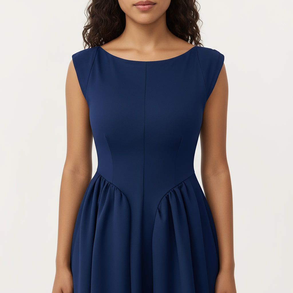 Anna-Kaci Women¡¯s Sleeveless Fit and Flare Maxi Dress with Tailored Bodice and Softly Gathered Full Dress Design