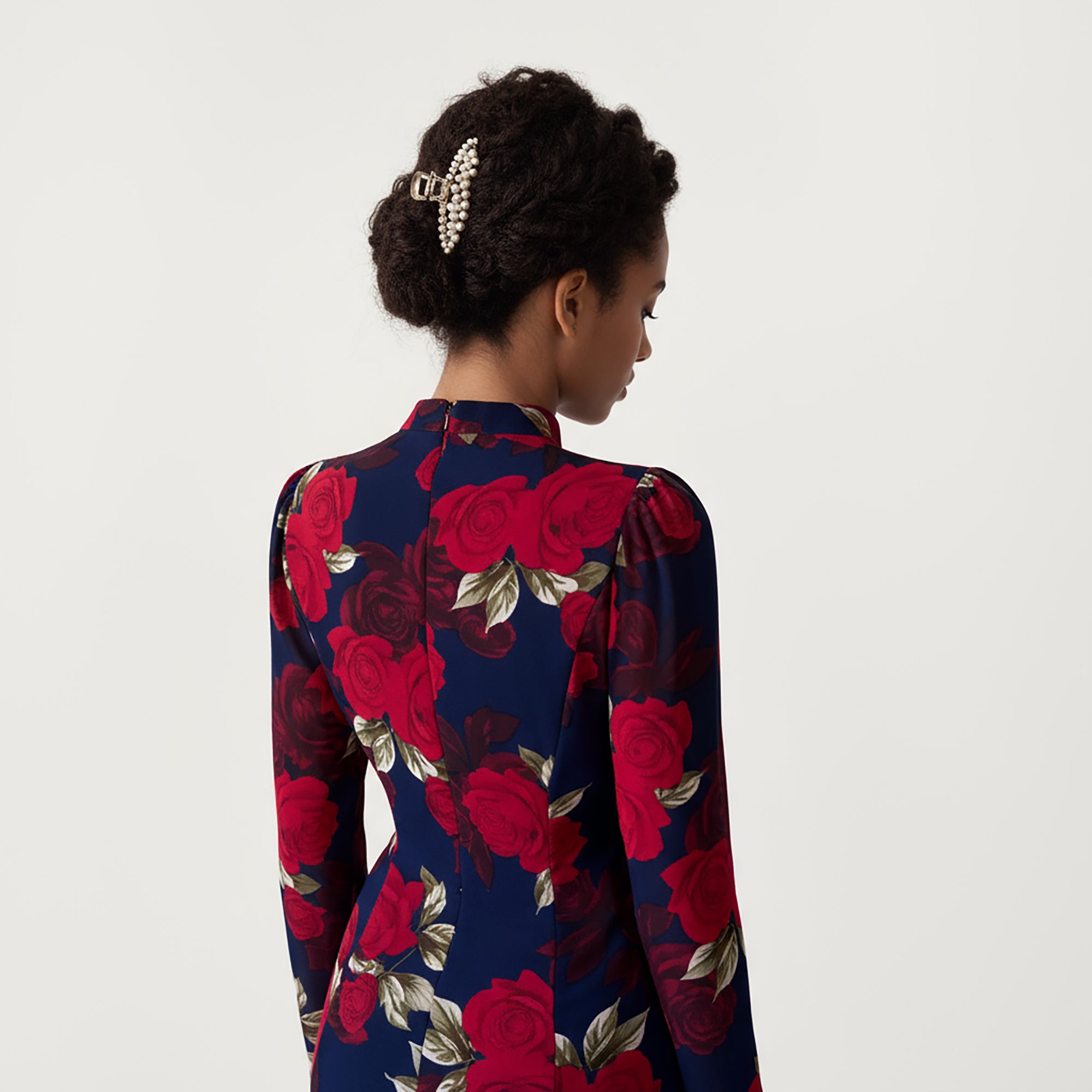 Anna-Kaci Women¡¯s Floral Print Maxi Dress with Long Flared Sleeves, High Neckline, Front Tie Detail and Flowing A-Line Silhouette