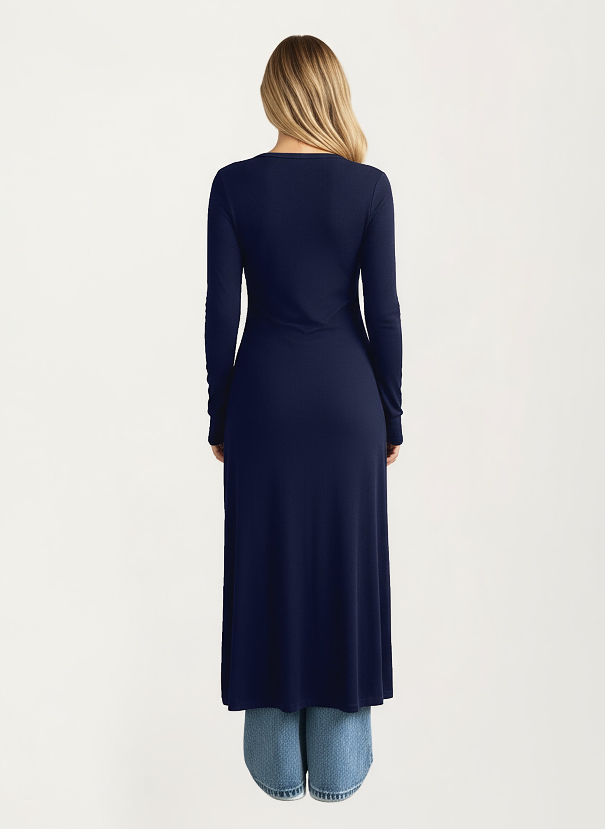 Anna-Kaci Women's Long Sleeve Maxi Cardigan with Button Front and Deep Side Slit