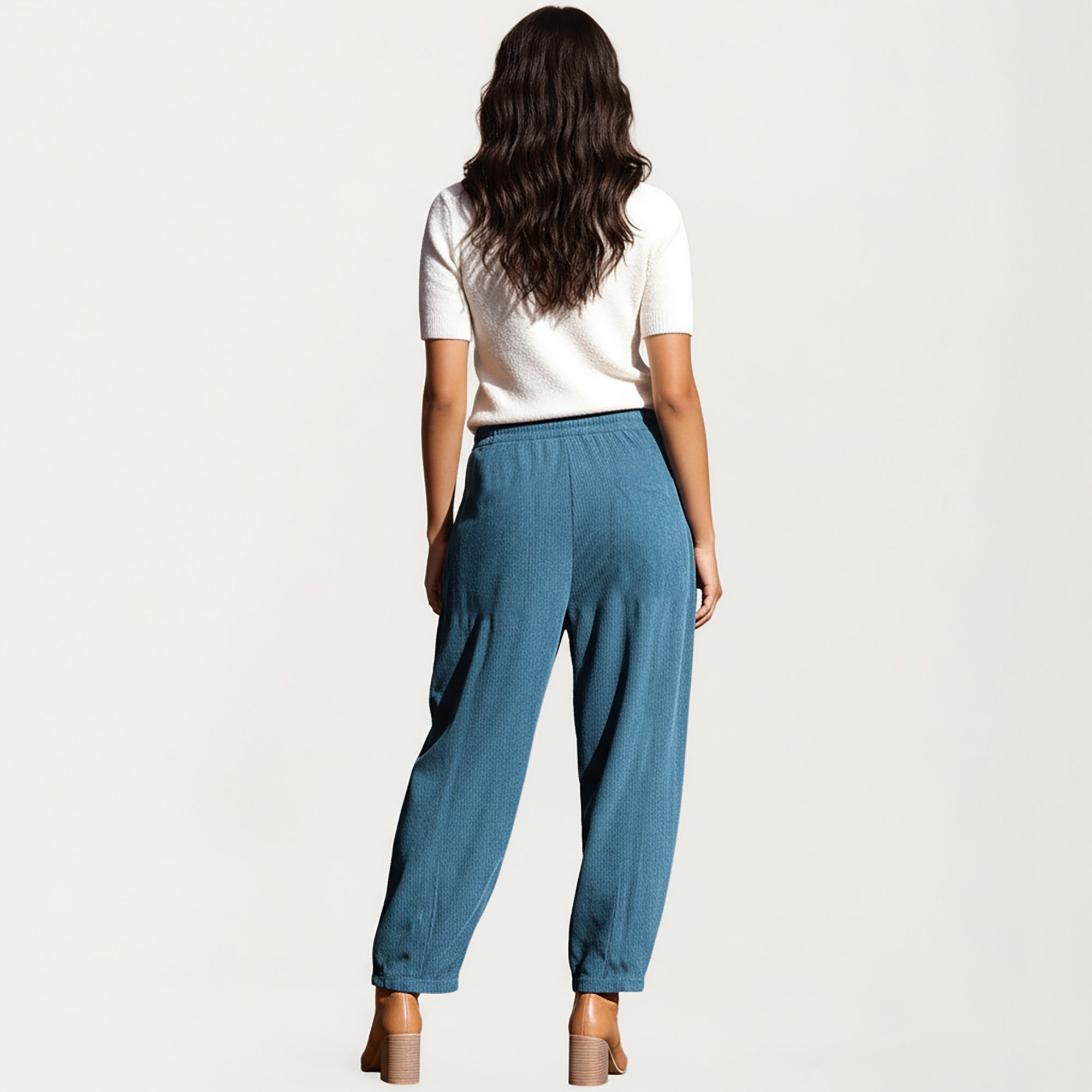 Anna-Kaci Women's Drawstring High Waist Relaxed Fit Pants with Front Patch Pockets