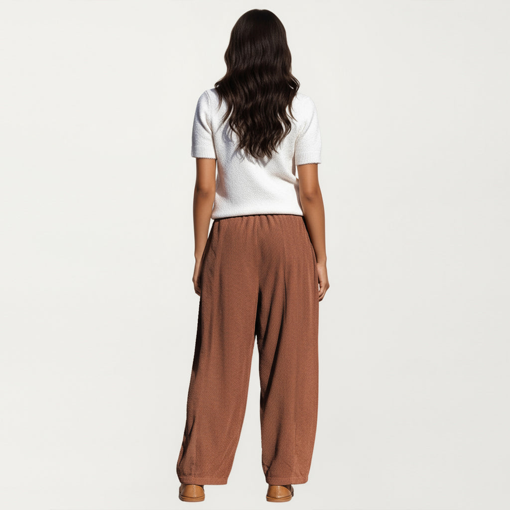 Anna-Kaci Women's Drawstring High Waist Relaxed Fit Pants with Front Patch Pockets
