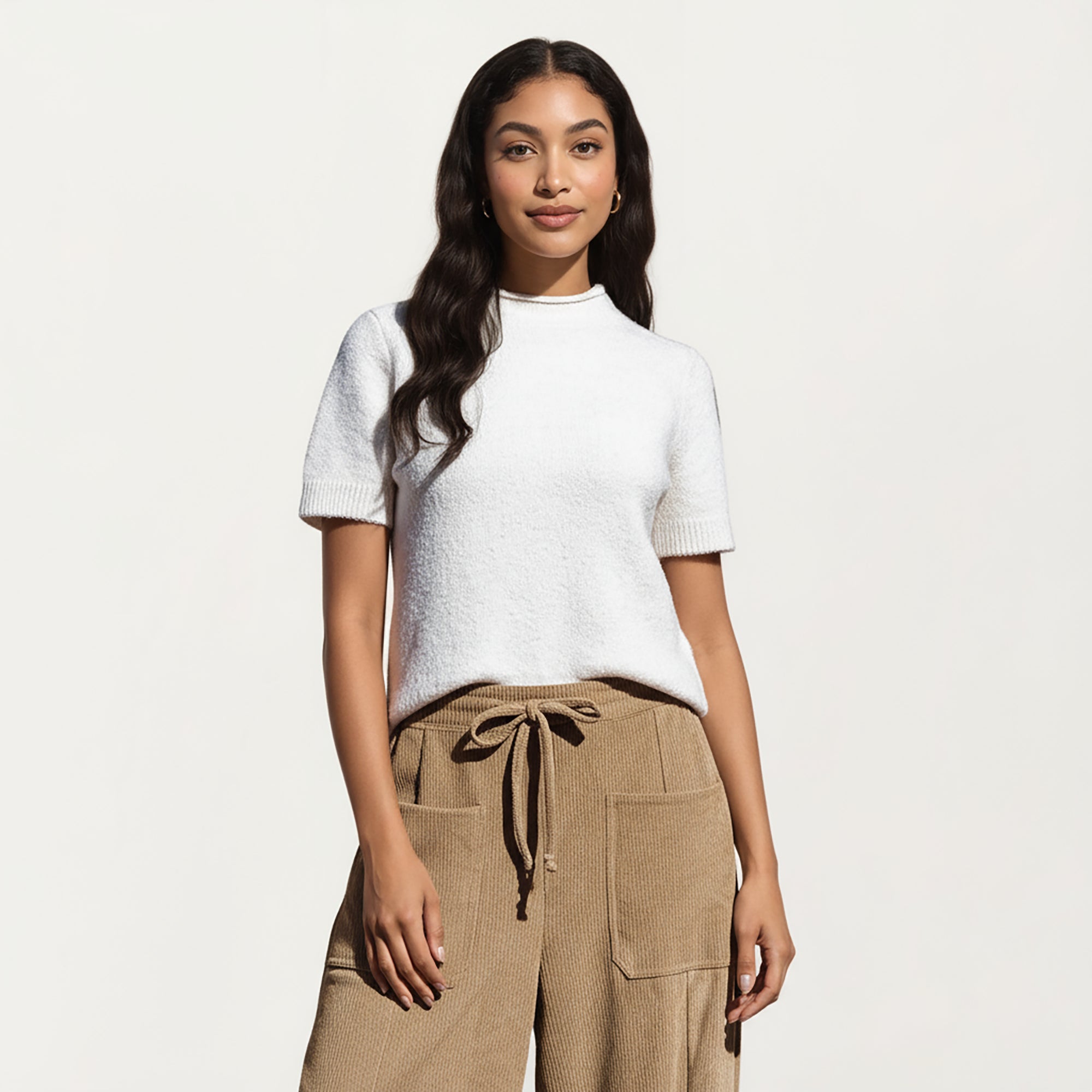 Anna-Kaci Women's Drawstring High Waist Relaxed Fit Pants with Front Patch Pockets