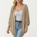 Anna-Kaci Women's Open Front Knit Cardigan with Dolman Sleeves and Relaxed Fit