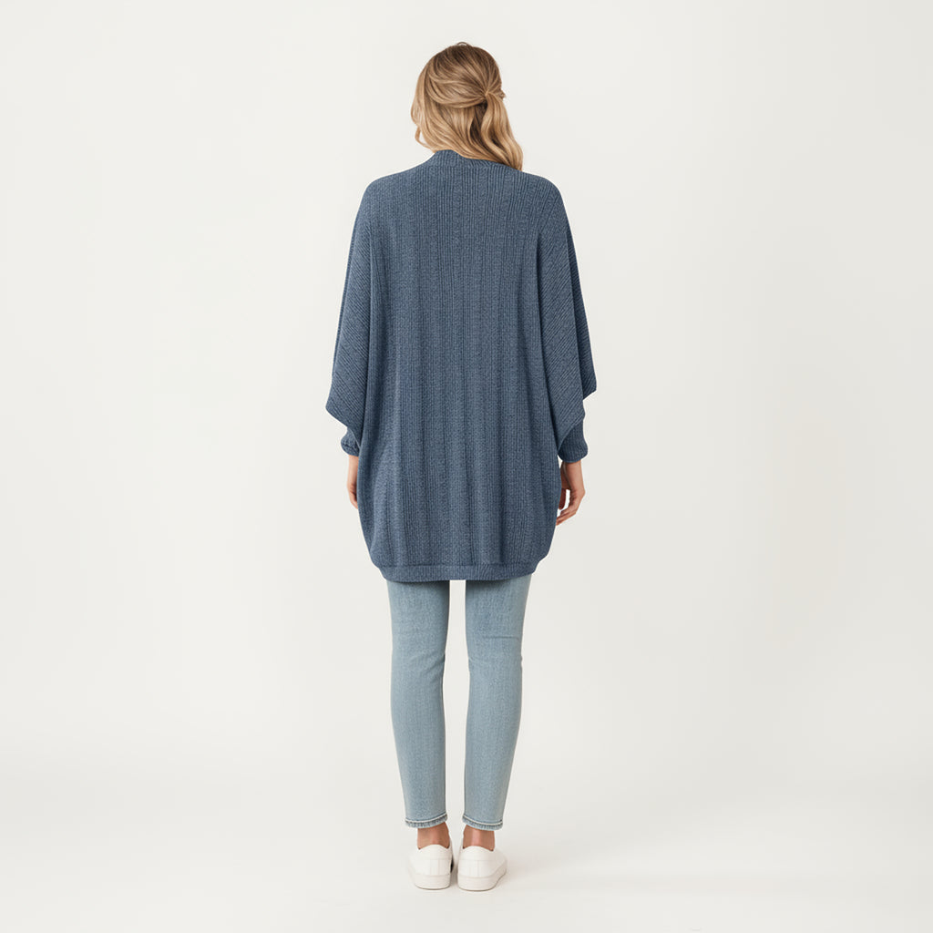 Anna-Kaci Women's Open Front Knit Cardigan with Dolman Sleeves and Relaxed Fit