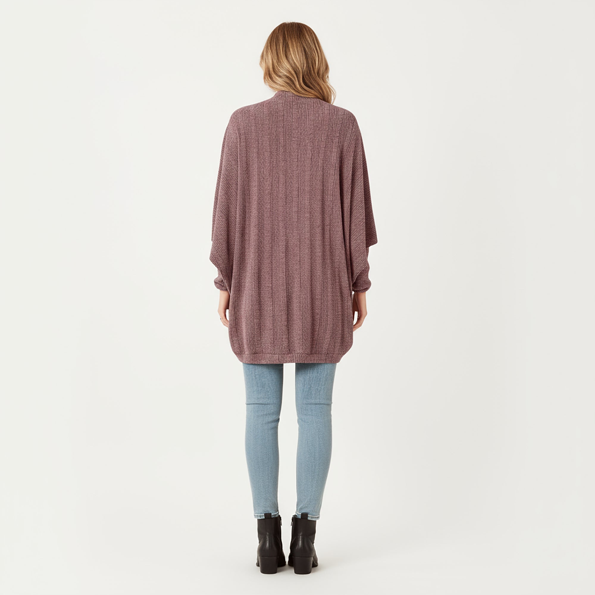 Anna-Kaci Women's Open Front Knit Cardigan with Dolman Sleeves and Relaxed Fit