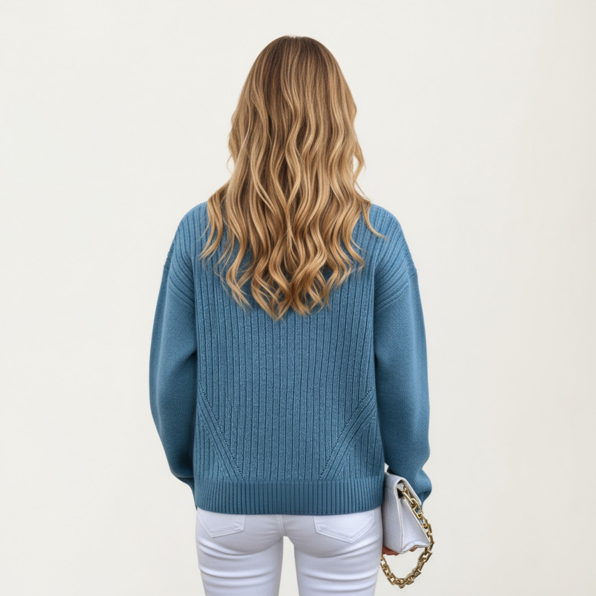 Anna-Kaci Women's Ribbed Knit Zip-Up Cardigan with High Collar and Long Sleeves