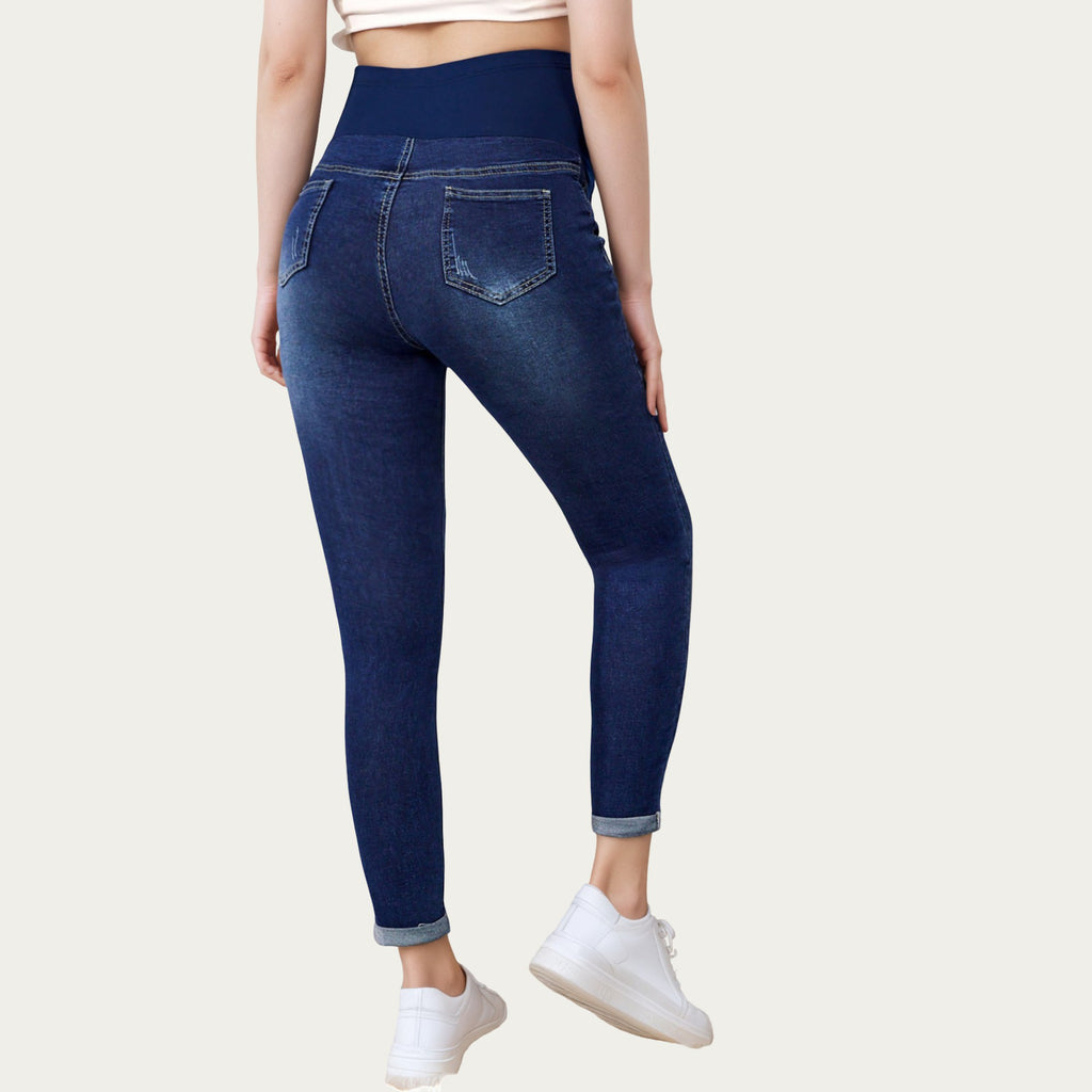 Anna-Kaci Women's Soft Stretch Maternity Jeans with Full Belly Panel and Smooth Skinny Silhouette for Supportive Fit and Comfortable Daily Wear