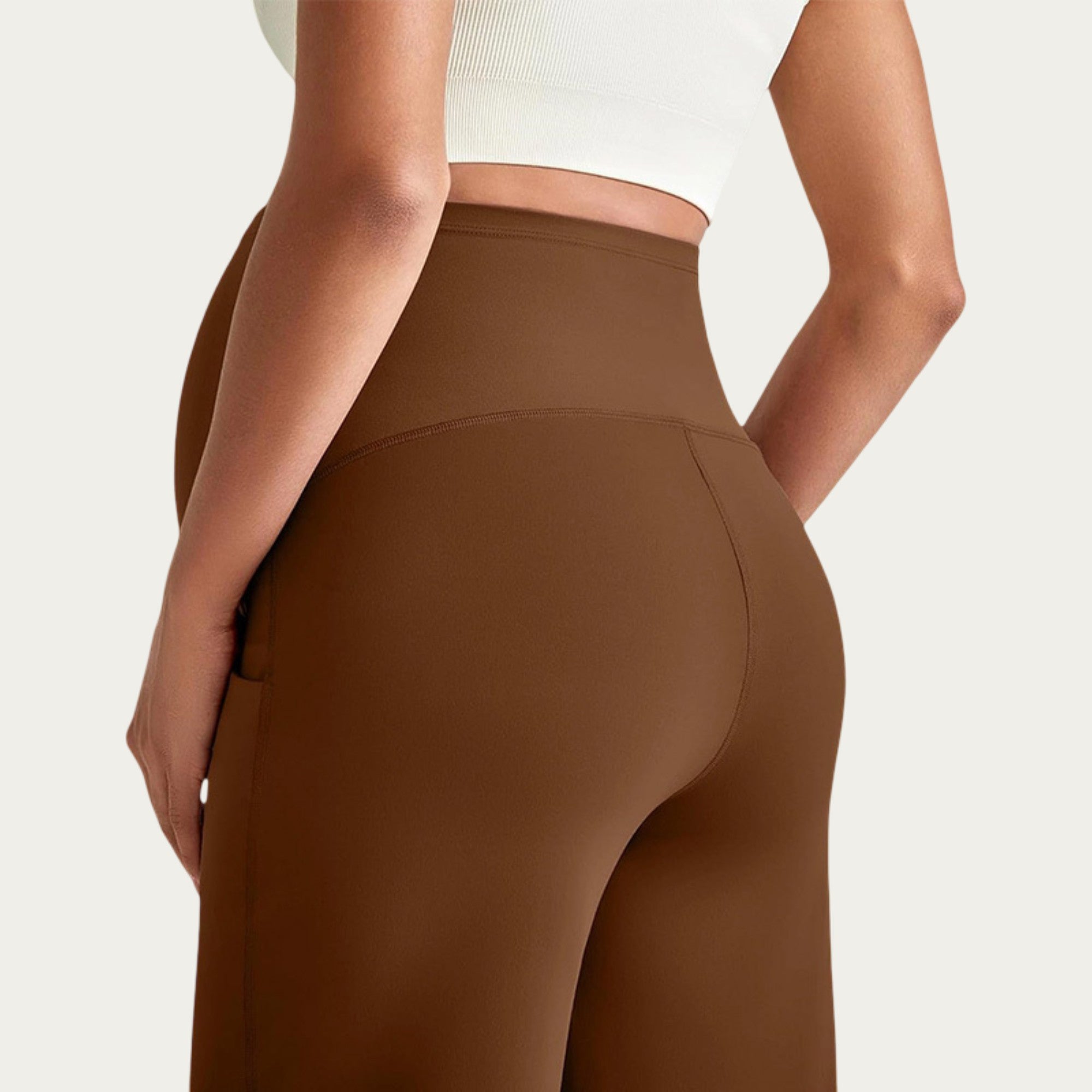Anna-Kaci Women's Soft Stretch Maternity Pants with Full Belly Panel and Front Seam Detailing for Smooth Support and Flattering Wide Leg Fit