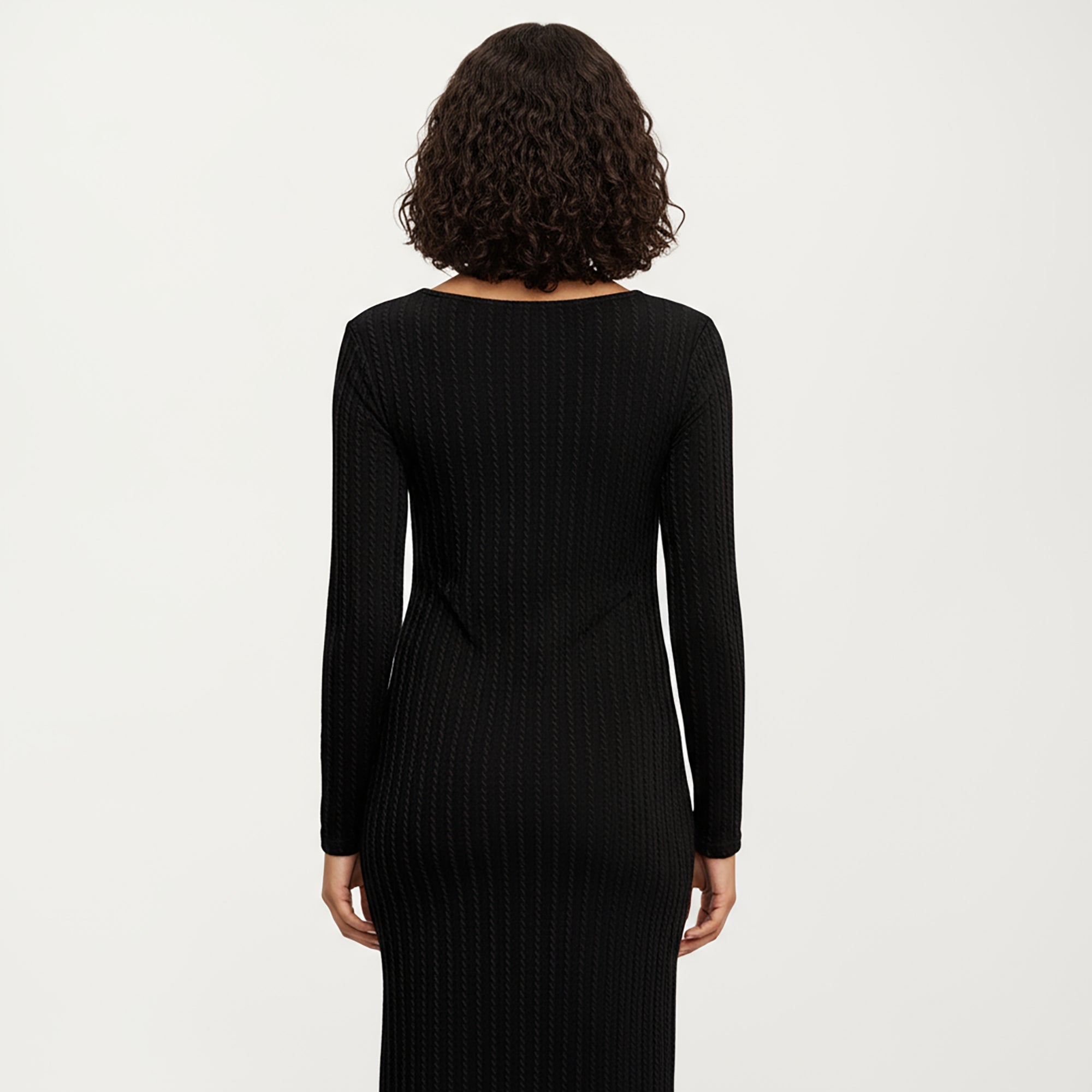 Anna-Kaci Women's Ribbed Knit Maternity Dress with Long Sleeves, Scoop Neckline and Soft Stretch Fit Designed for a Smooth, Flattering Silhouette