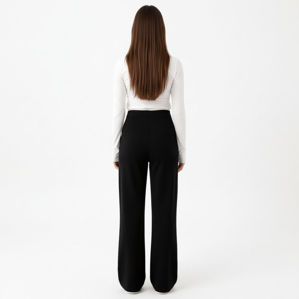 Anna-Kaci Women¡¯s Maternity High Waist Flare Pants with Soft Stretch Fabric and Full Bump Panel for Supportive Comfortable Everyday Wear
