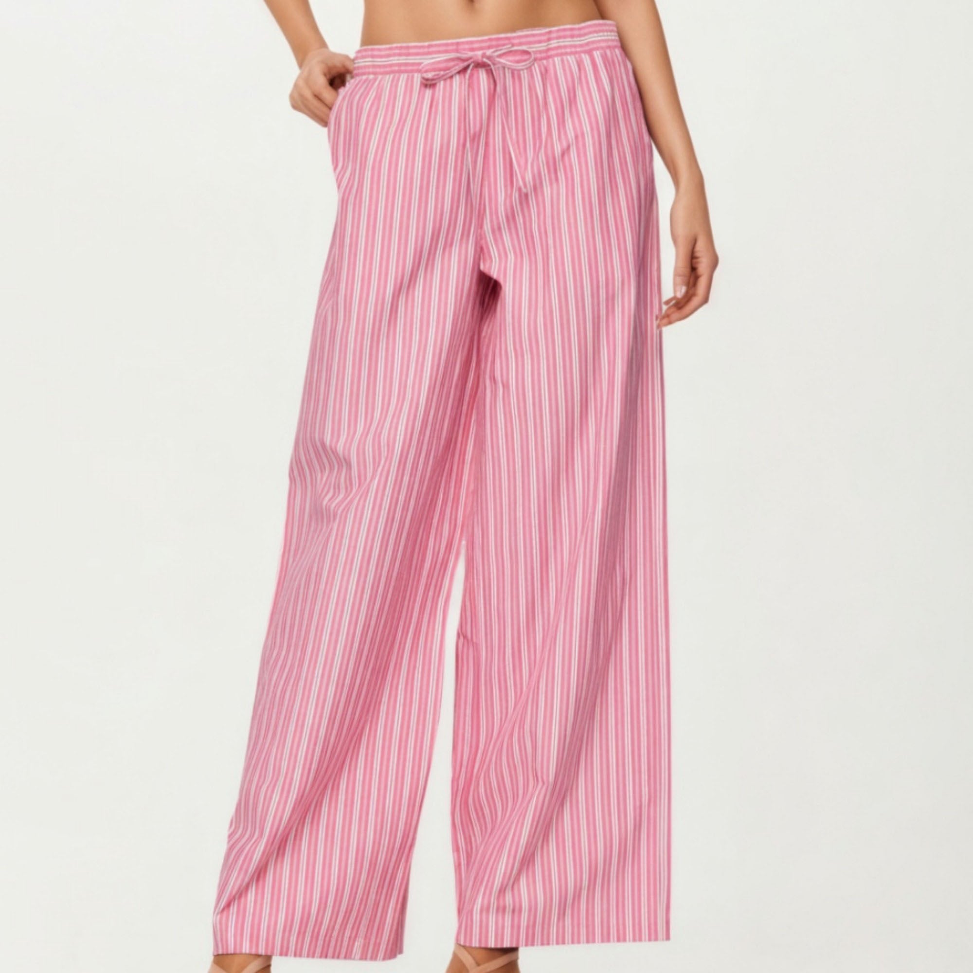 Anna-Kaci Women¡¯s Striped Wide Leg Pants with Soft Lightweight Fabric Comfortable Stretch Waistband and Relaxed Flowing Silhouette