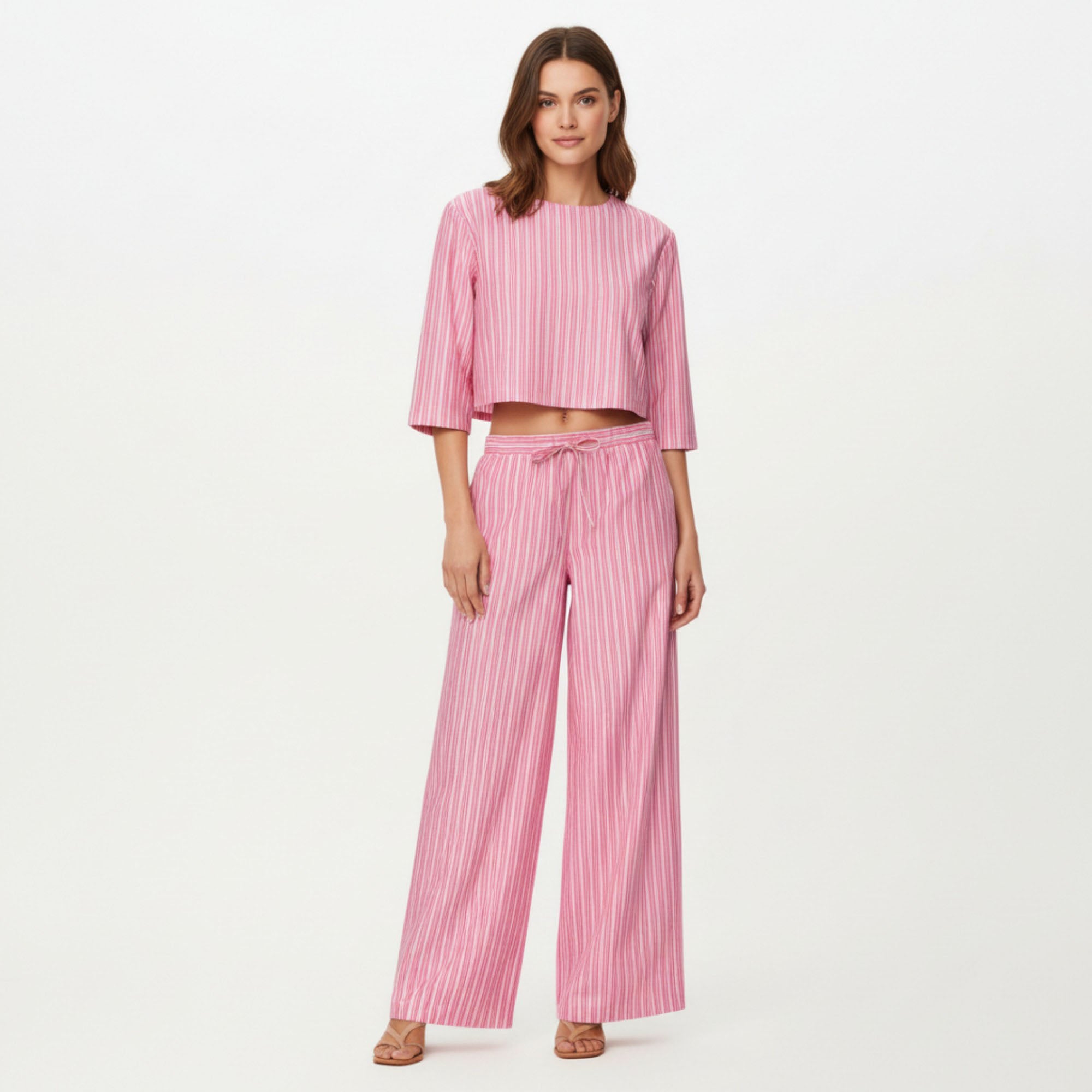 Anna-Kaci Women¡¯s Striped Wide Leg Pants with Soft Lightweight Fabric Comfortable Stretch Waistband and Relaxed Flowing Silhouette