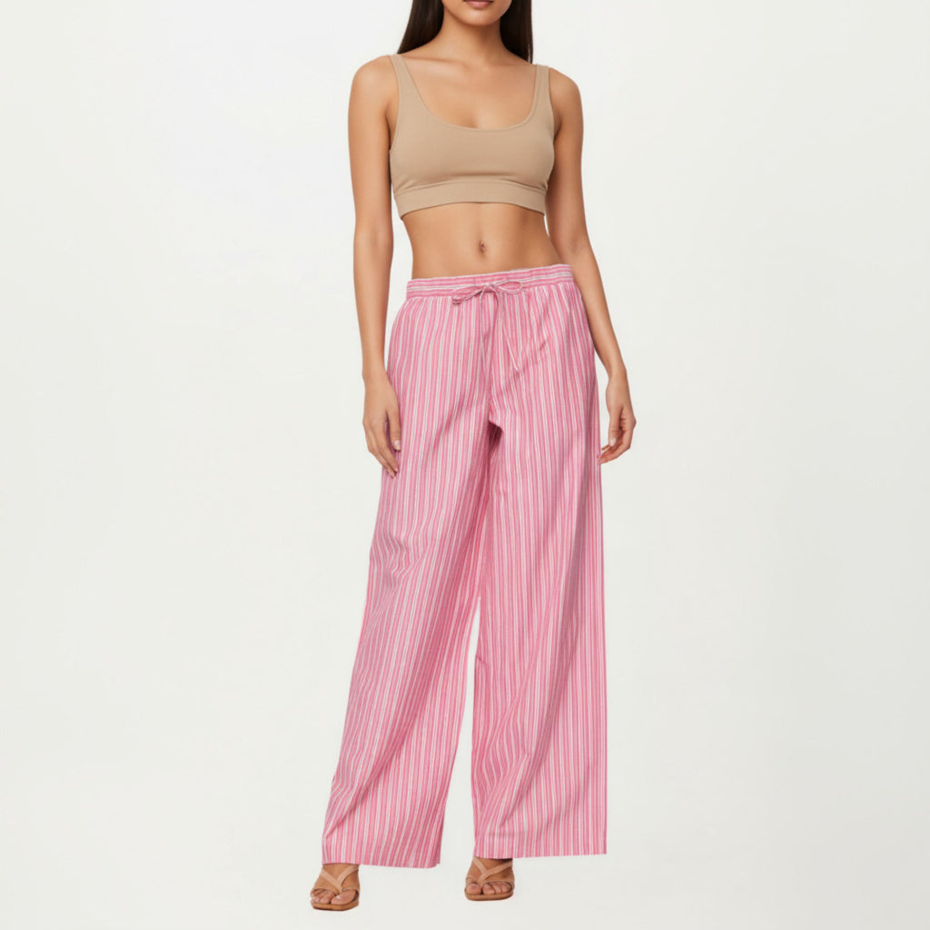 Anna-Kaci Women¡¯s Striped Wide Leg Pants with Soft Lightweight Fabric Comfortable Stretch Waistband and Relaxed Flowing Silhouette