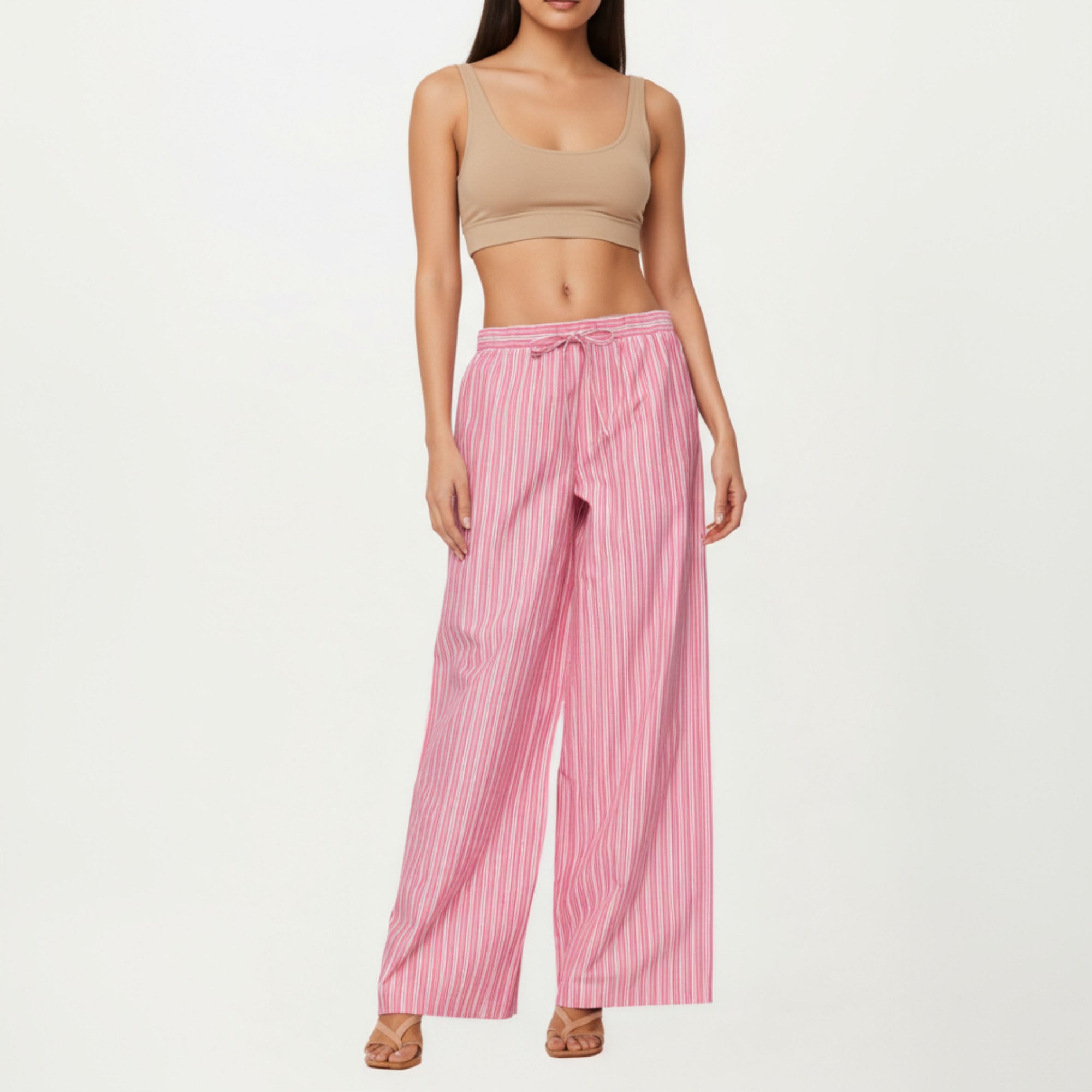 Anna-Kaci Women¡¯s Striped Wide Leg Pants with Soft Lightweight Fabric Comfortable Stretch Waistband and Relaxed Flowing Silhouette