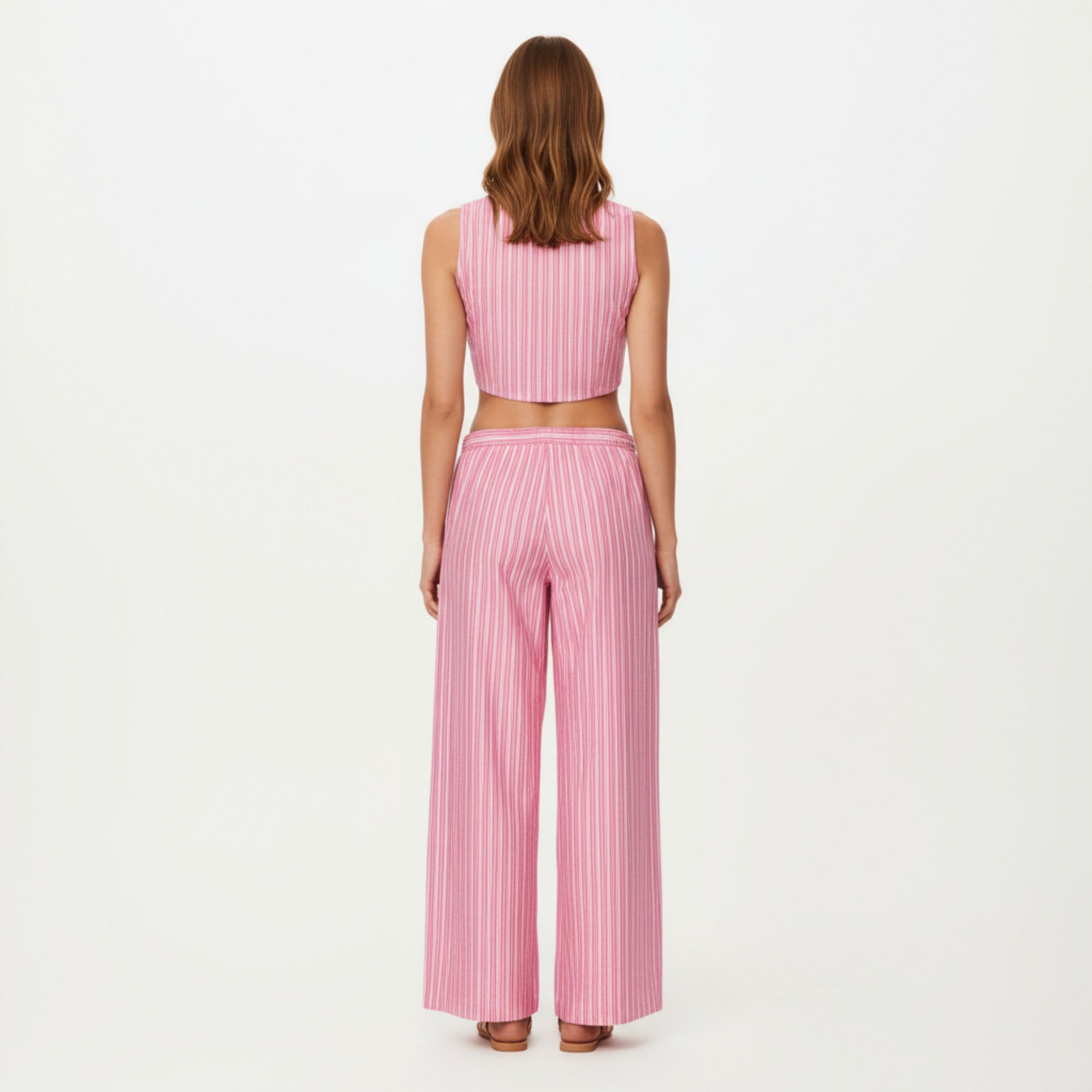 Anna-Kaci Women¡¯s Striped Wide Leg Pants with Soft Lightweight Fabric Comfortable Stretch Waistband and Relaxed Flowing Silhouette