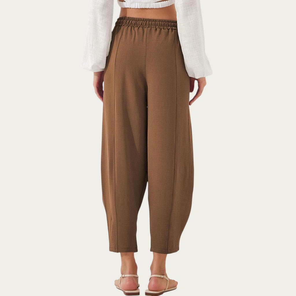 Anna-Kaci Women¡¯s Relaxed Fit Lounge Pants with Soft Draped Fabric Elastic Drawstring Waistband and Wide Tapered Legs