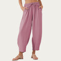 Anna-Kaci Women¡¯s Relaxed Fit Lounge Pants with Soft Draped Fabric Elastic Drawstring Waistband and Wide Tapered Legs