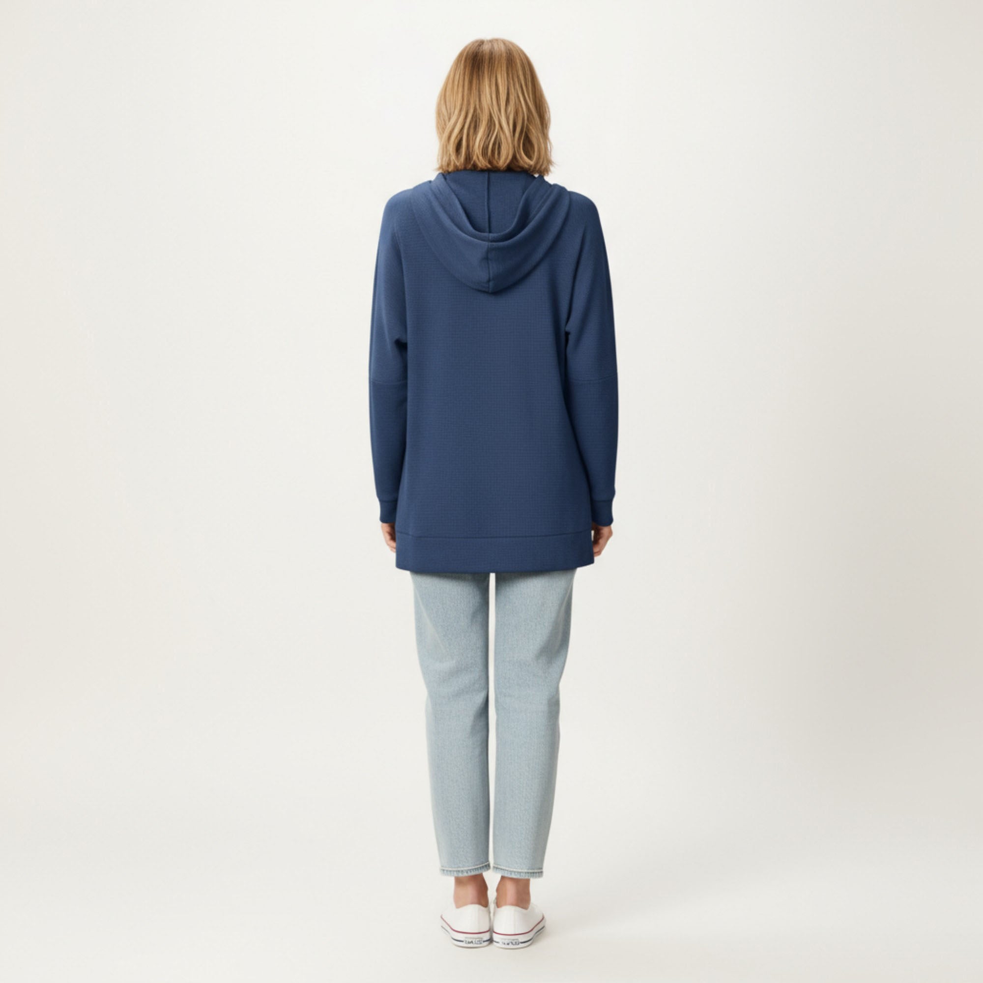 Anna-Kaci Women¡¯s Long Sleeve Waffle Knit Hoodie Top with Kangaroo Pocket Soft Relaxed Fit Drop Shoulder Design