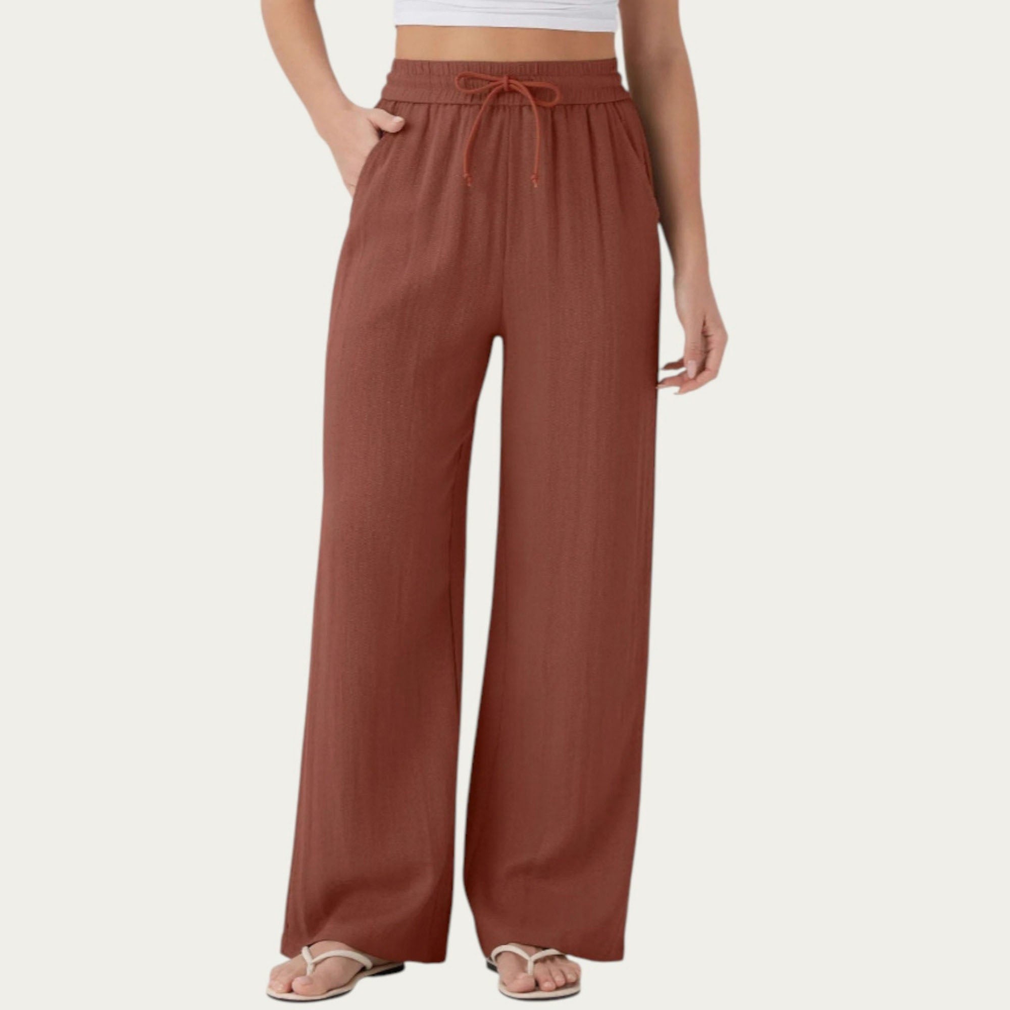 Anna-Kaci Women¡¯s High Waist Drawstring Lounge Pants with Wide Leg Silhouette Soft Relaxed Knit Fabric
