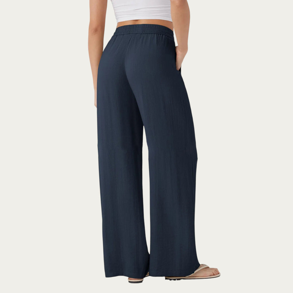 Anna-Kaci Women¡¯s High Waist Drawstring Lounge Pants with Wide Leg Silhouette Soft Relaxed Knit Fabric