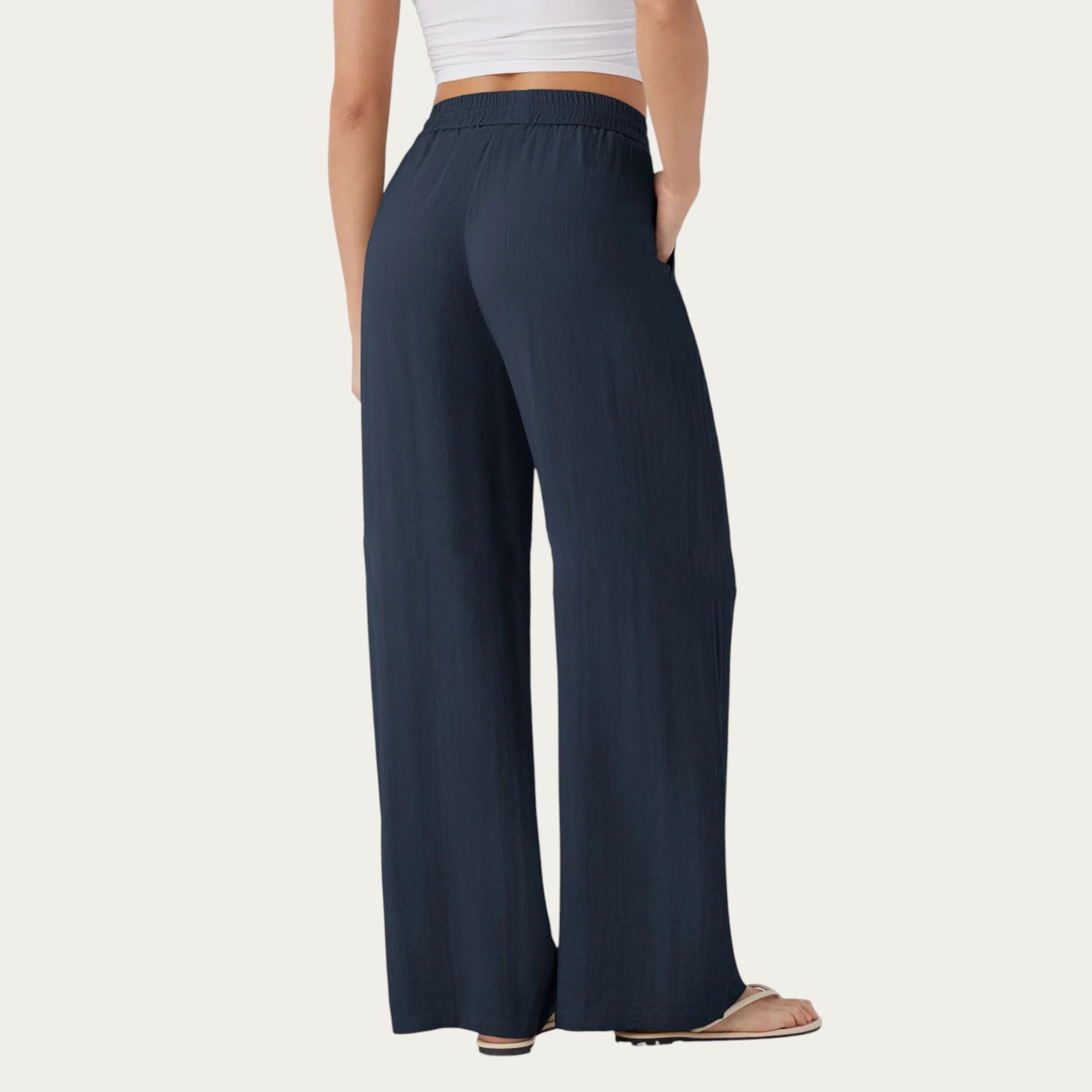 Anna-Kaci Women¡¯s High Waist Drawstring Lounge Pants with Wide Leg Silhouette Soft Relaxed Knit Fabric