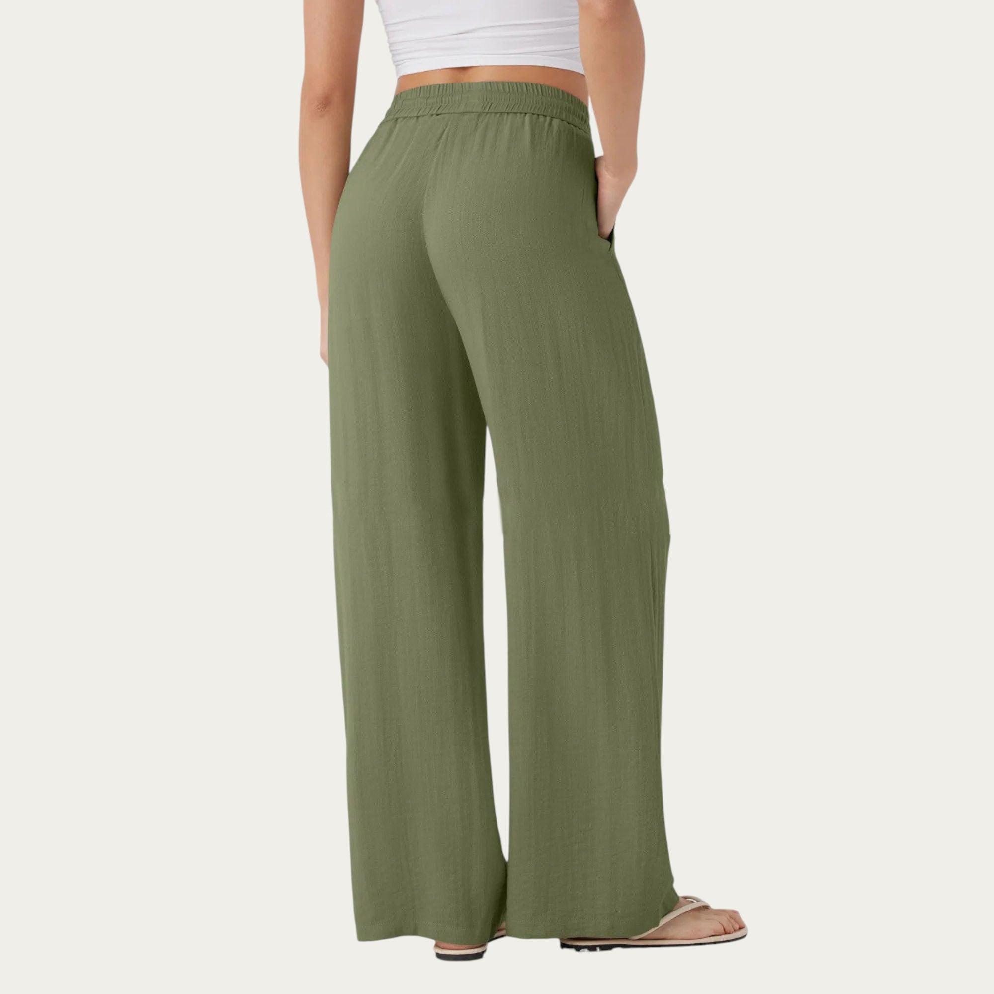 Anna-Kaci Women¡¯s High Waist Drawstring Lounge Pants with Wide Leg Silhouette Soft Relaxed Knit Fabric