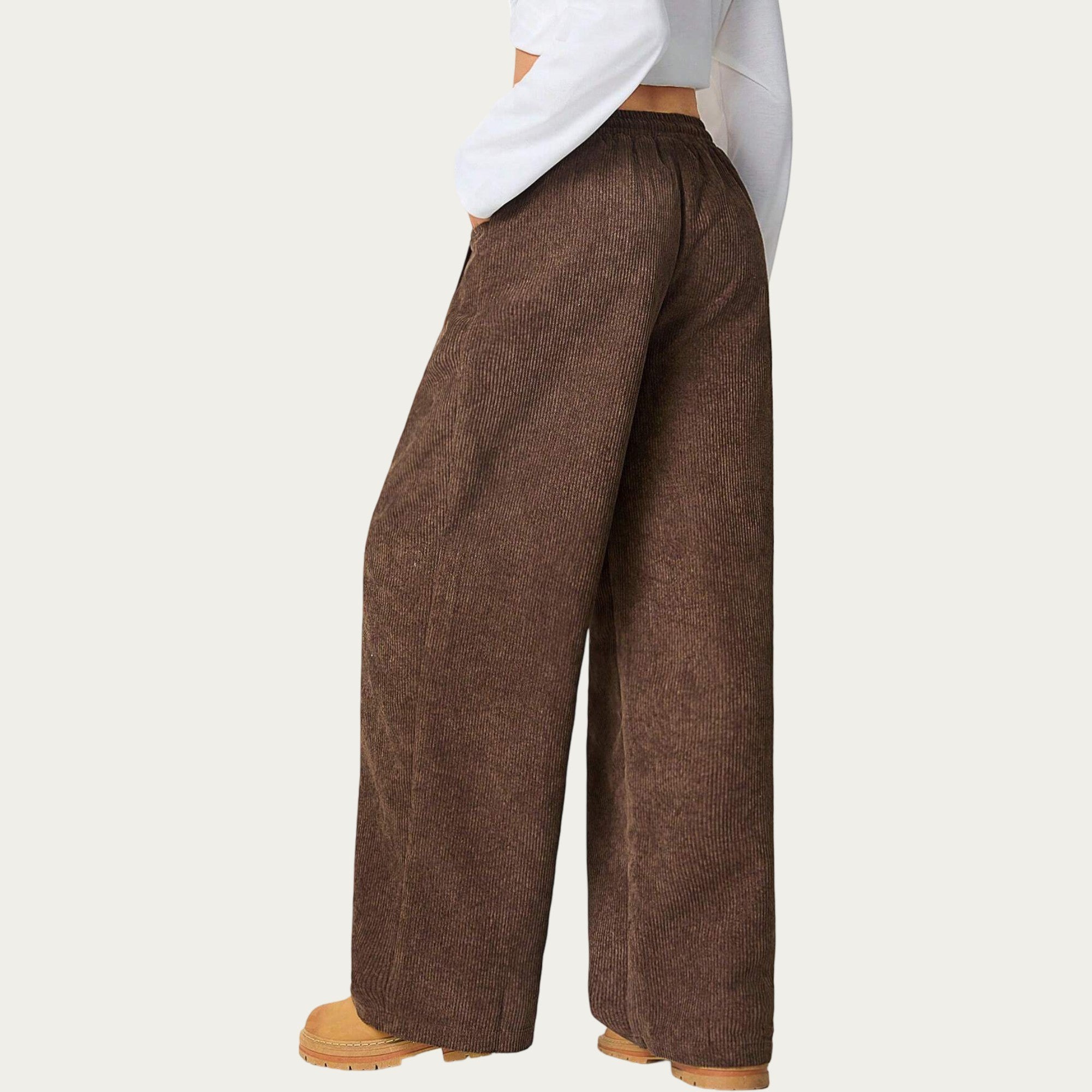 Anna-Kaci Women's High Waist Wide Leg Lounge Pants with Adjustable Drawstring Waist, Soft Textured Knit Fabric, and Relaxed Fit
