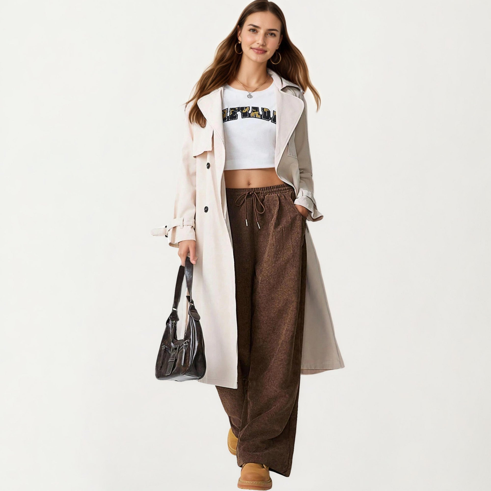 Anna-Kaci Women's High Waist Wide Leg Lounge Pants with Adjustable Drawstring Waist, Soft Textured Knit Fabric, and Relaxed Fit