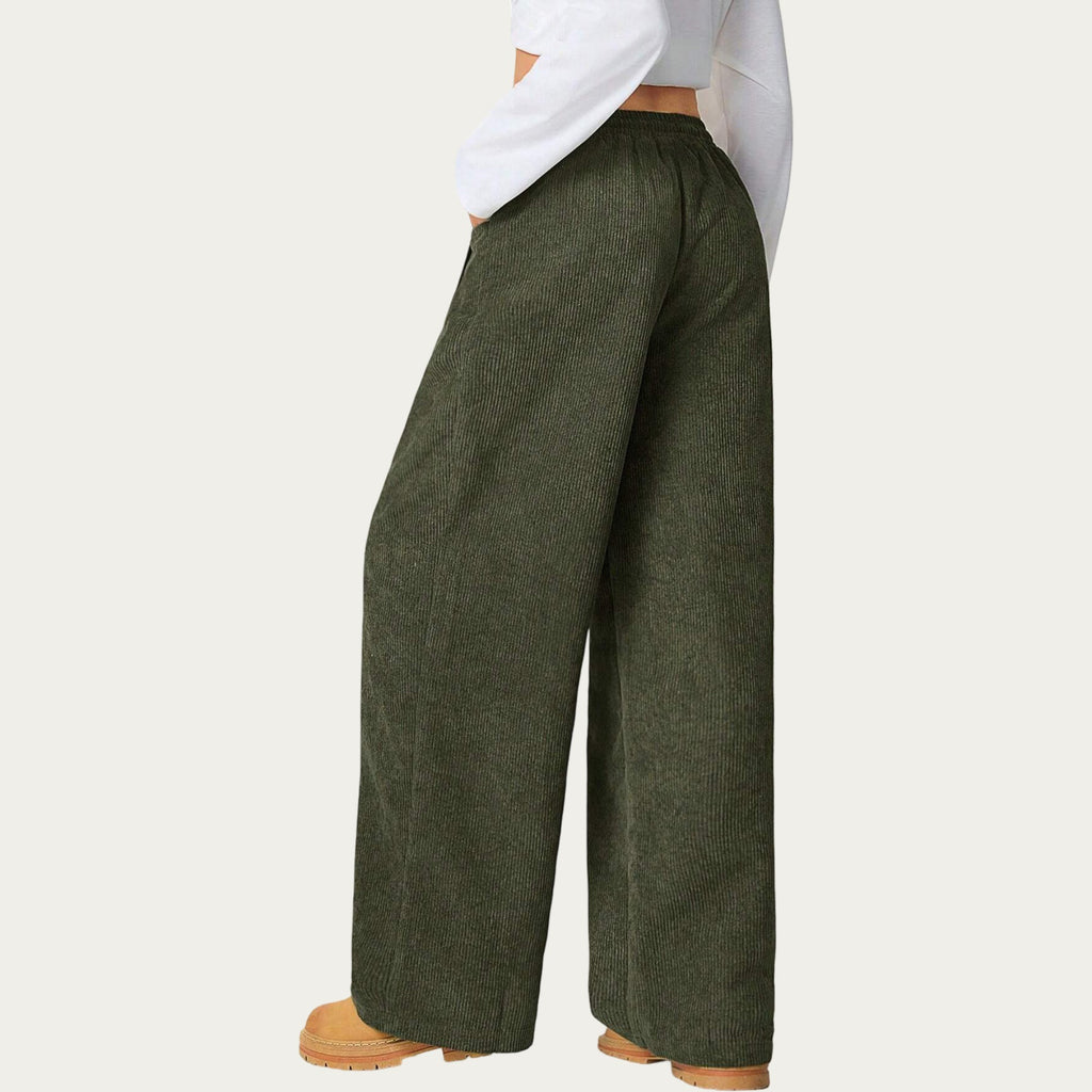 Anna-Kaci Women's High Waist Wide Leg Lounge Pants with Adjustable Drawstring Waist, Soft Textured Knit Fabric, and Relaxed Fit