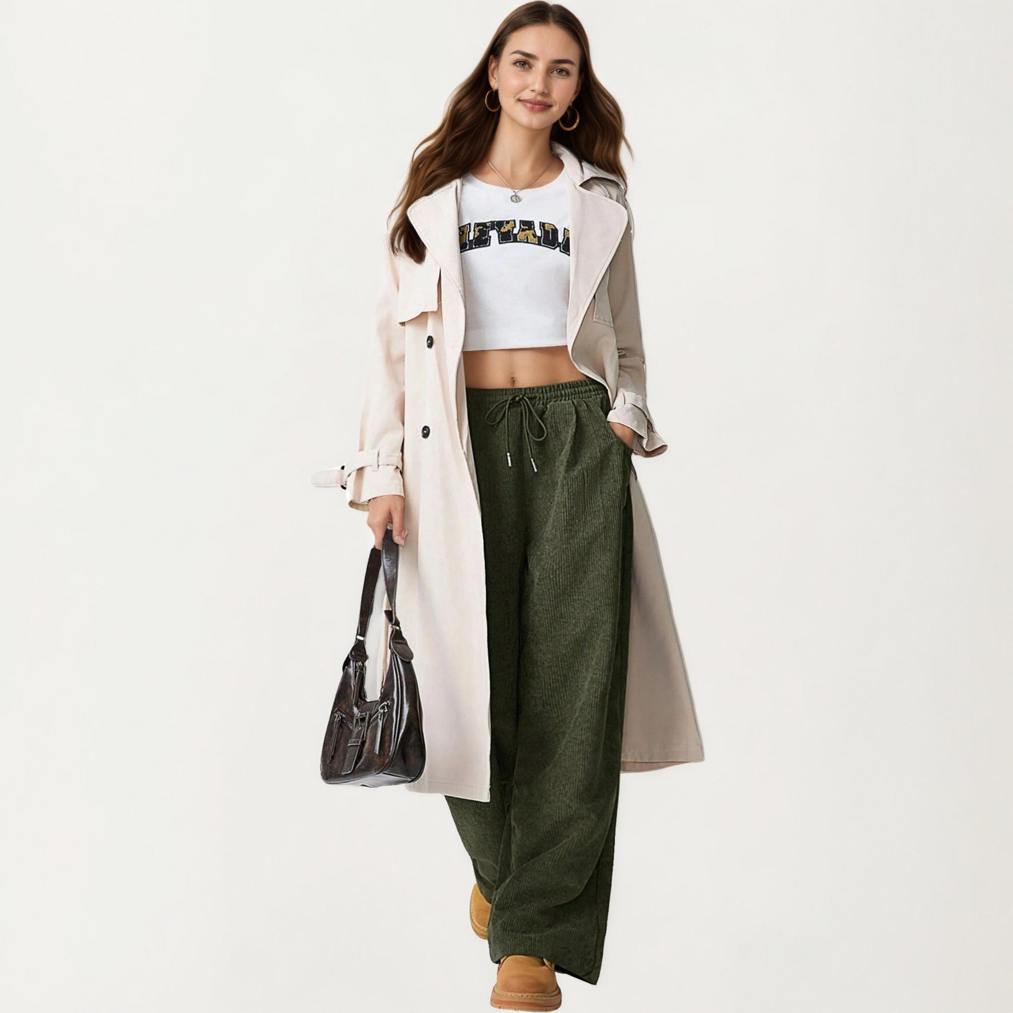 Anna-Kaci Women's High Waist Wide Leg Lounge Pants with Adjustable Drawstring Waist, Soft Textured Knit Fabric, and Relaxed Fit