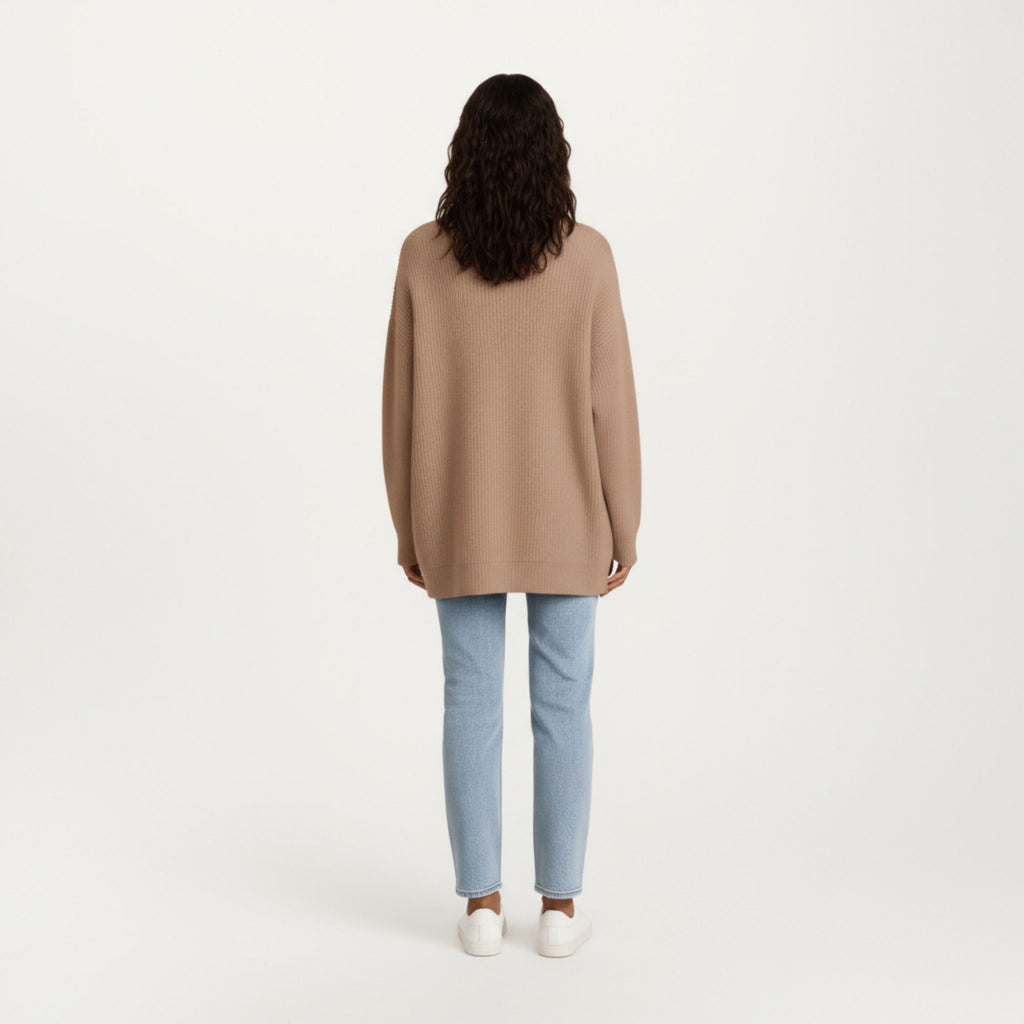 Anna-Kaci Women¡¯s Oversized Rib Knit Button Front Cardigan with Relaxed Drop-Shoulder Silhouette and Soft Textured Feel