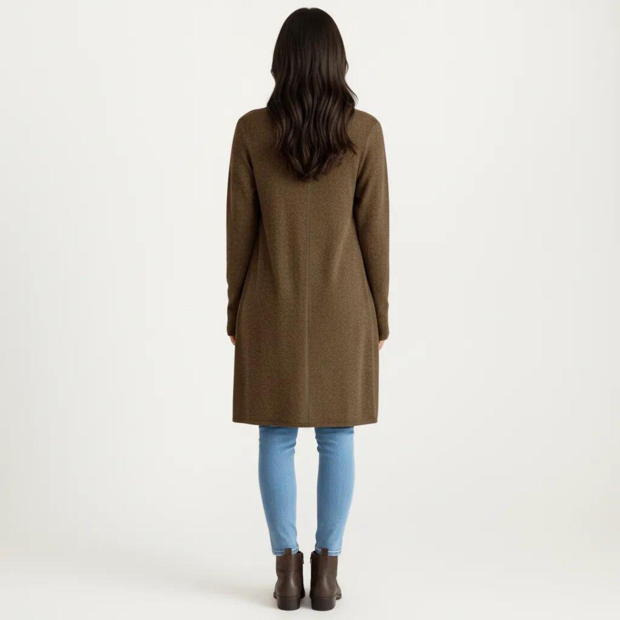 Anna-Kaci Women's Open Front Long Sleeve Knit Cardigan with Patch Pockets, Soft Stretch Fabric, and Relaxed Fit