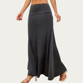 Anna-Kaci Women¡¯s Soft Stretch Maxi Skirt with Foldover Waistband and Flowing Relaxed Silhouette Designed for Smooth Comfortable Movement