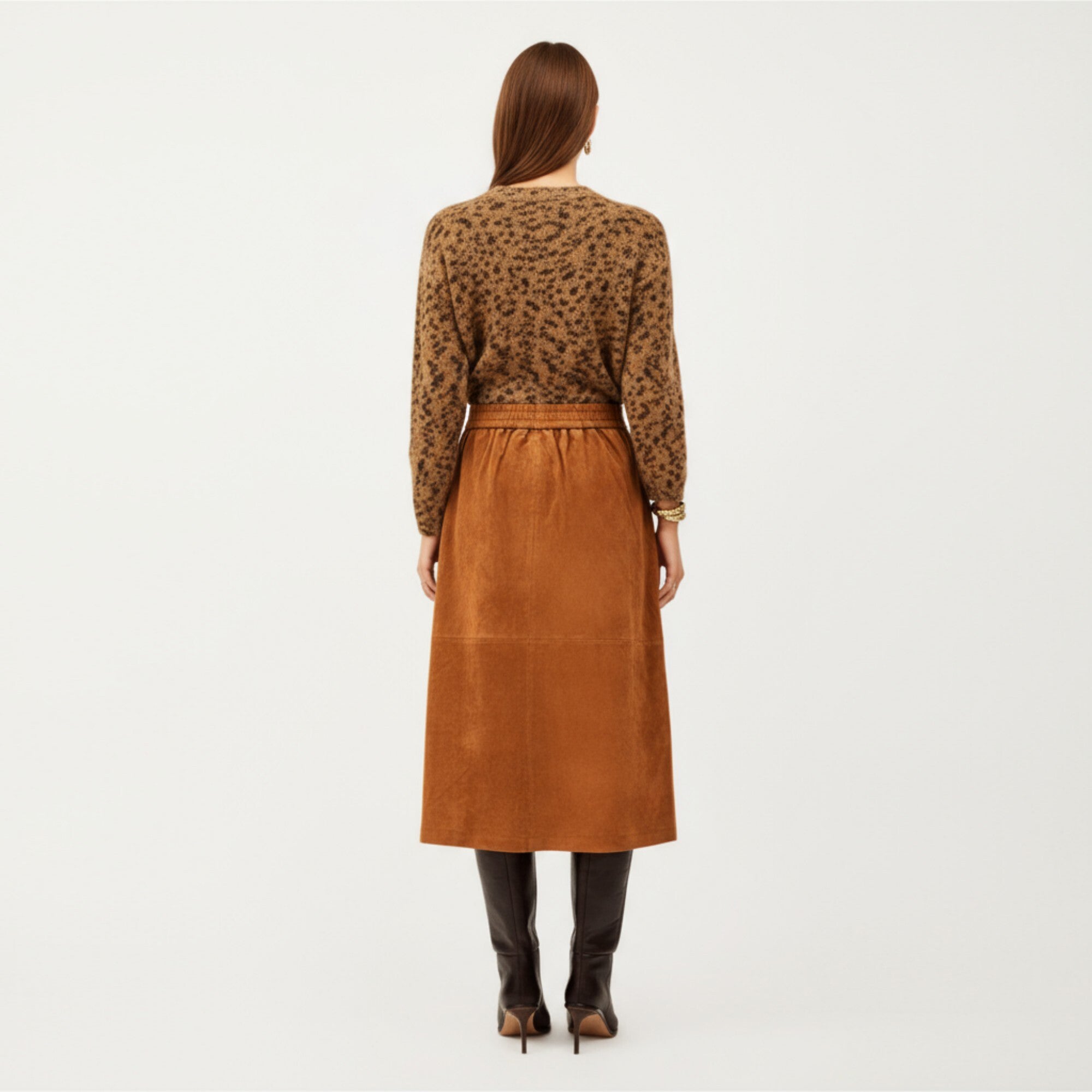 Anna-Kaci Women¡¯s Button Front Midi Skirt with Soft Corduroy Texture, Structured Patch Pockets and Flattering A-Line Shape for Easy Movement