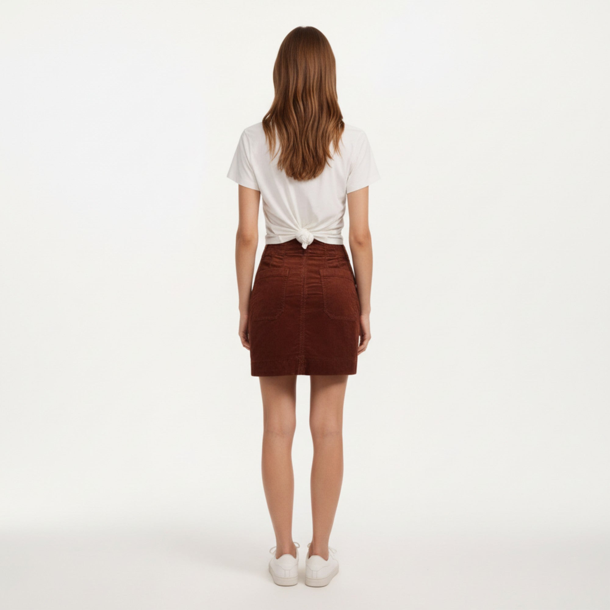 Anna-Kaci Women¡¯s Button Front Corduroy Mini Skirt with Structured Patch Pockets and Clean Straight Hem for a Modern Textured Look