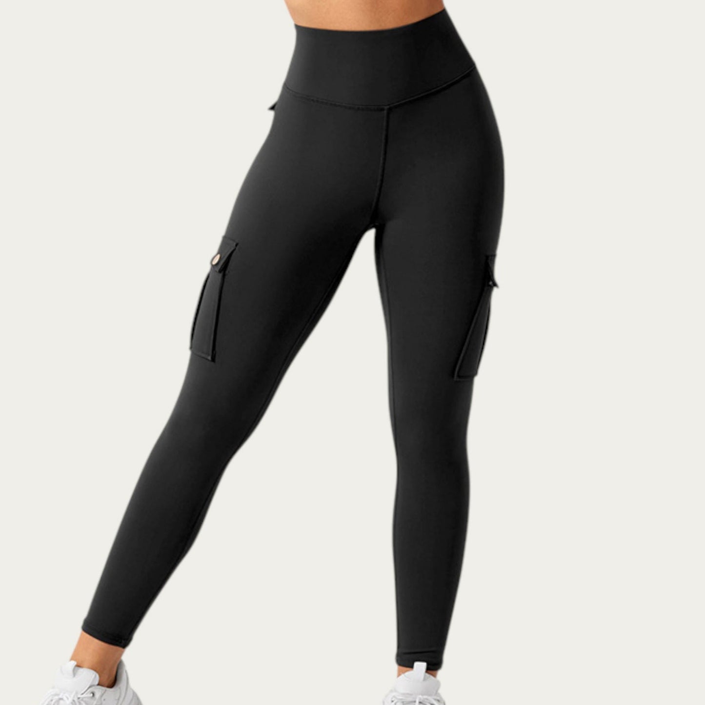 Anna-Kaci Active Women¡¯s Cargo Pocket Leggings with Smooth Stretch Fabric Supportive Waistband and Sleek Form-Fitting Silhouette