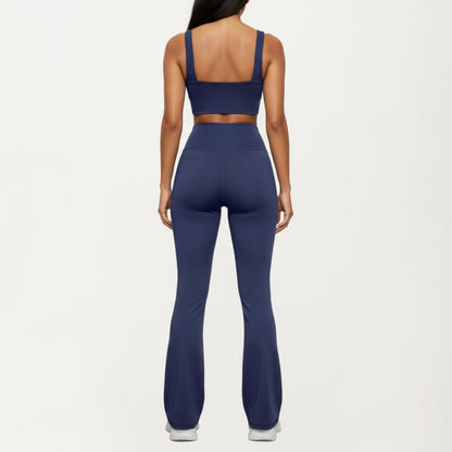 Anna-Kaci Active Women¡¯s Flare Athletic Pants with Wide Supportive Waistband Functional Patch Pockets and Stretch Performance Fabric