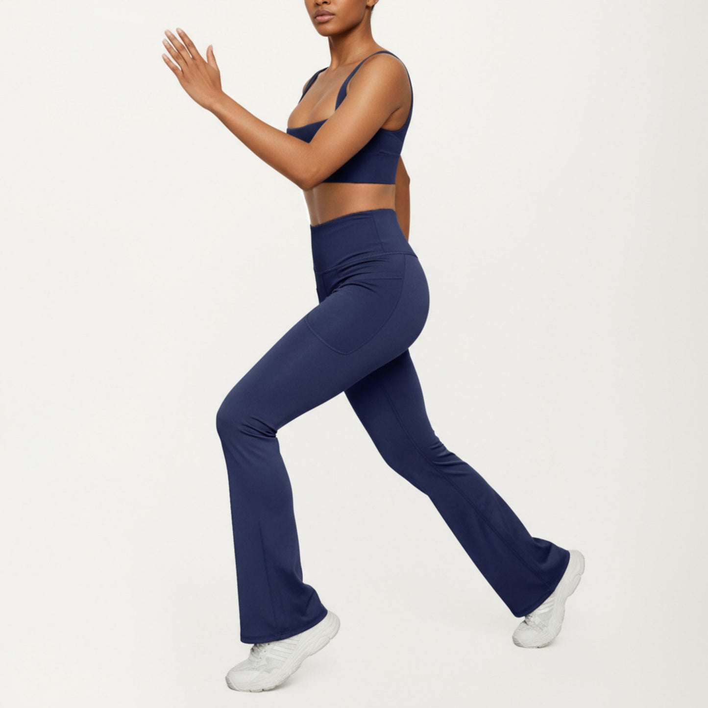 Anna-Kaci Active Women¡¯s Flare Athletic Pants with Wide Supportive Waistband Functional Patch Pockets and Stretch Performance Fabric