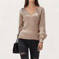 Anna-Kaci Women¡¯s Ribbed Knit Wrap Front Top with Soft Textured Fabric, Long Sleeves and a Flattering V-Neckline for a Smooth Streamlined Look