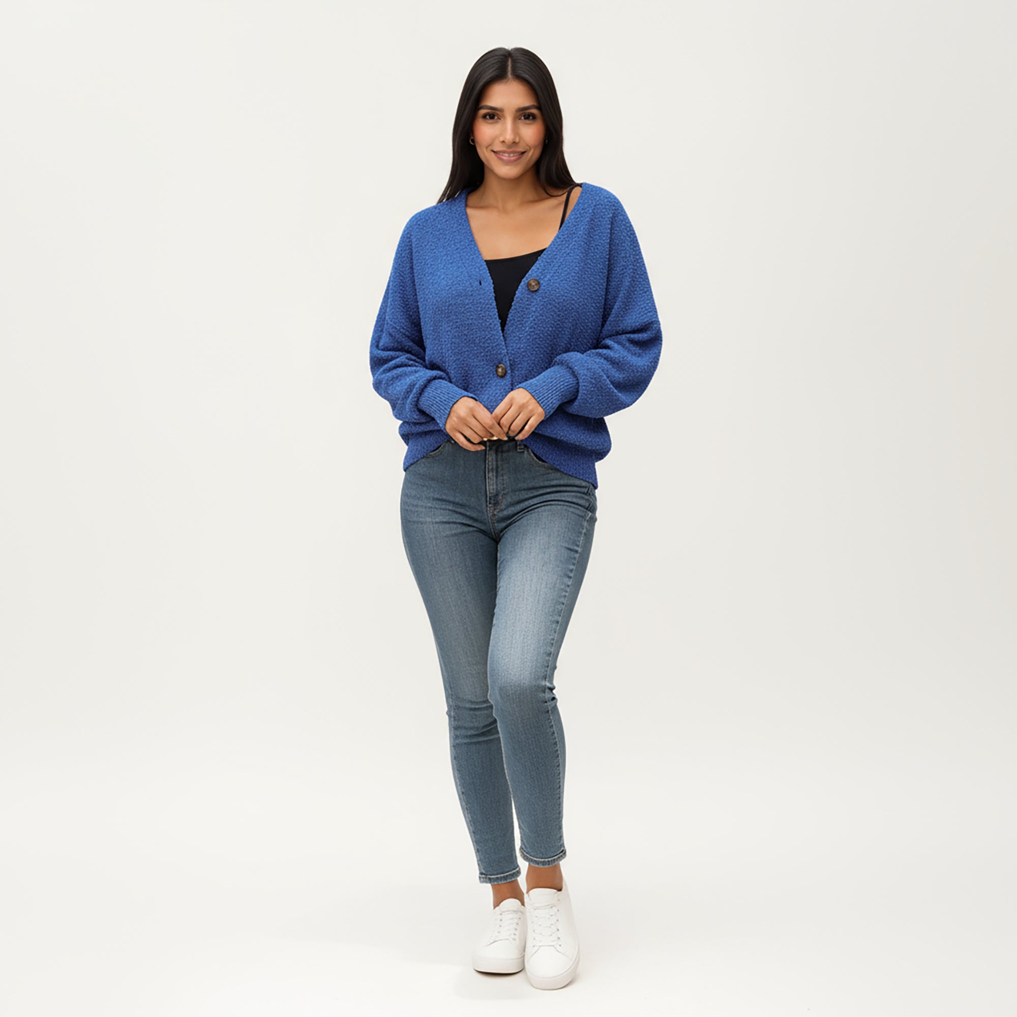 Anna-Kaci Women¡¯s Textured Knit Button Front Top with Soft Cozy Fabric, Relaxed Drop Shoulder Silhouette and Ribbed Edges for Added Structure