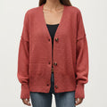Anna-Kaci Women¡¯s Textured Knit Button Front Top with Soft Cozy Fabric, Relaxed Drop Shoulder Silhouette and Ribbed Edges for Added Structure