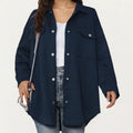 Anna-Kaci Women's Quilted Button Front Overshirt Top with Collared Neckline, Long Sleeves, and Relaxed Fit