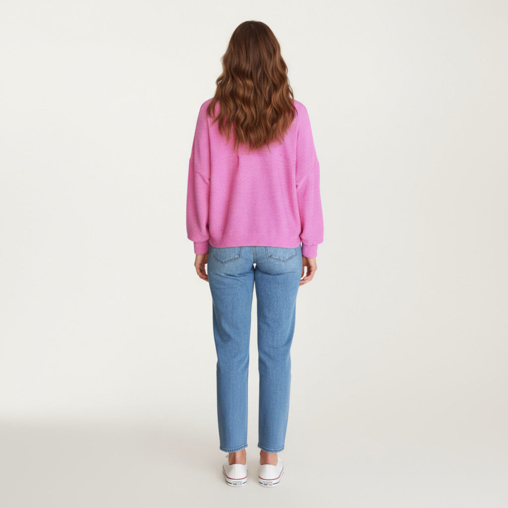 Anna-Kaci Women¡¯s Textured Knit Button Front Jacket with Long Sleeves Oversized Chest Pockets Structured Hem and Everyday Silhouette