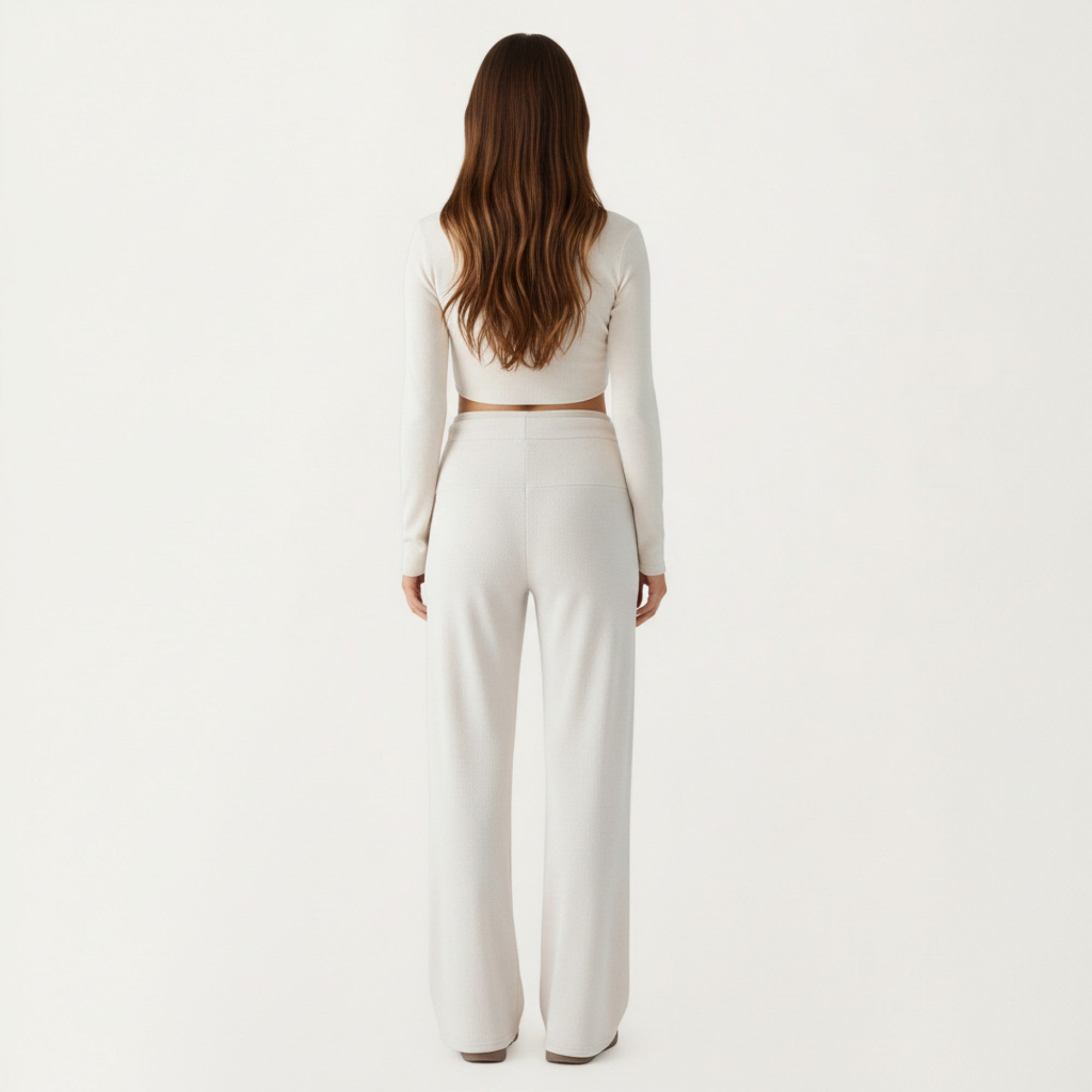 Anna-Kaci Women' s Maternity Wide Leg Pants with Adjustable Ruched Waist Stretch Knit Fabric and Relaxed Full-Length Fit for Comfort