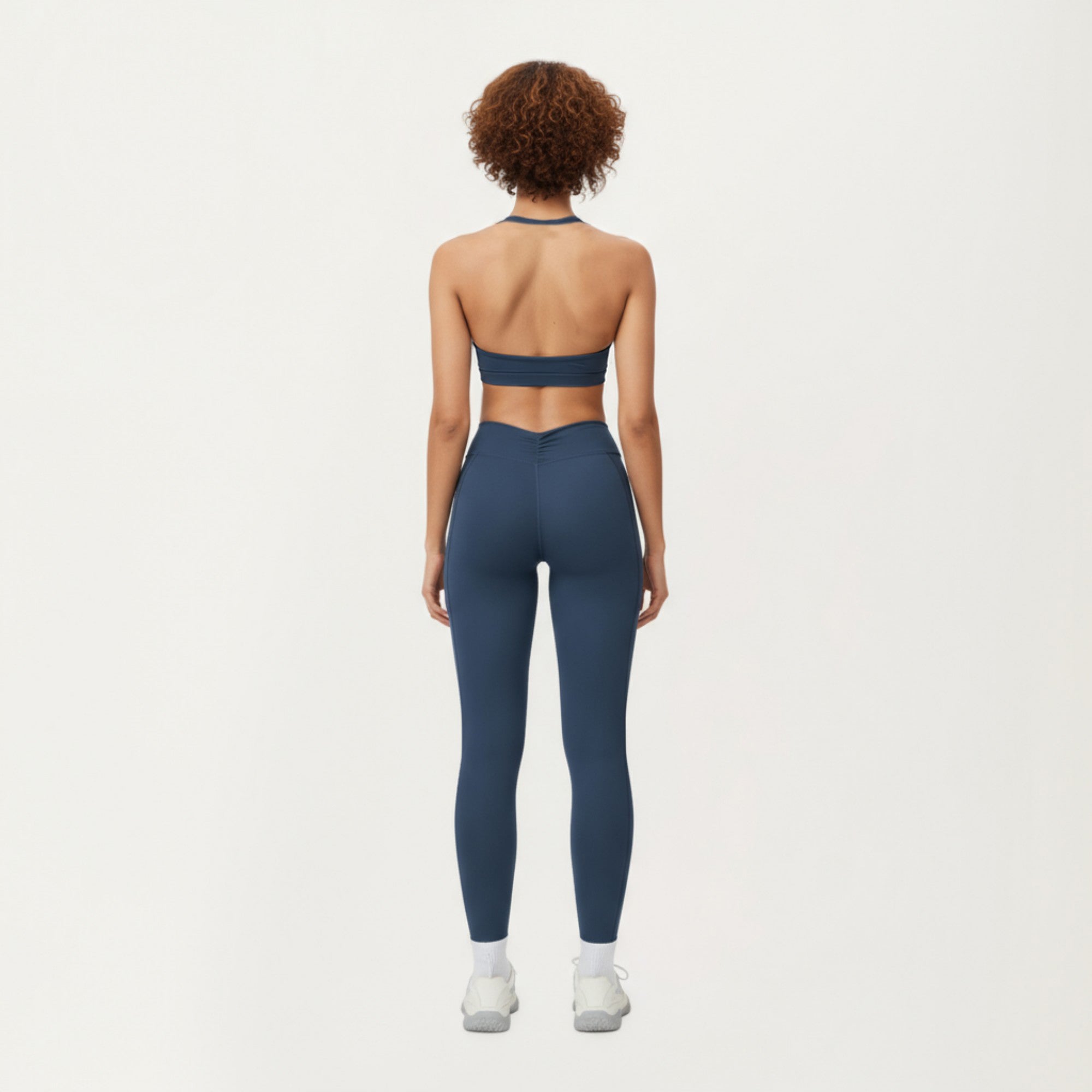 Anna-Kaci Active Women's Halter Neck Sports Bra with Deep V-Front, Wide Underband Support and Smooth Stretch Fabric for a Flattering Active Fit